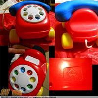 TELEFONO GIOCATTOLO CON RUOTE DI PLASTICA MARCA TOP WONDER TOYS VINTAGE	 TELEPHONE TOY WITH WHEELS OF PLASTIC BRAND TOP WONDER 