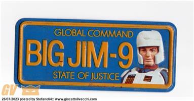 BIG JIM-9 GLOBAL COMMANDO TARGA IN METALLO